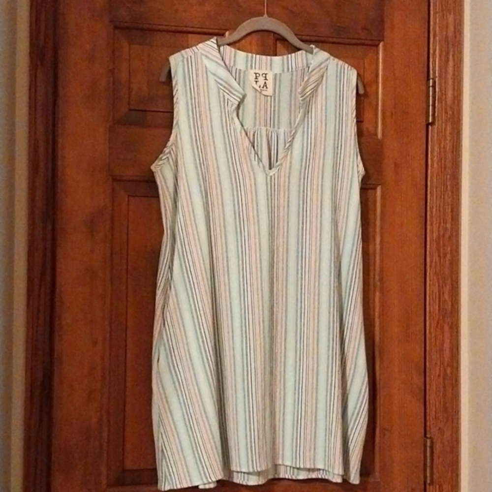 PPLA Women's Kafe Swing Dress with Pockets Cotton Size‎ Small Oversized
